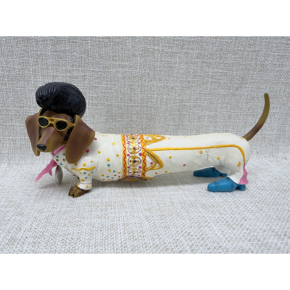 Hamilton Collection The King Weiner Elvis Dachshund Figurine Doxie Dog 7.5 Inch